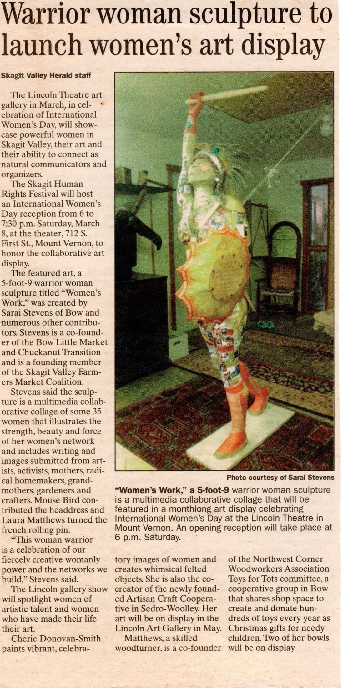 Warrior Woman Sculpture to Launch Women’s Art Display